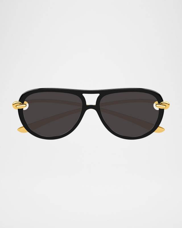 Knot Acetate & Metal Aviator Sunglasses